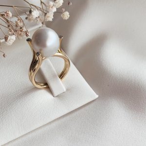 Trilogie Diamants Pearl Ring