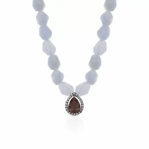 Collar de ágata azul