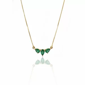CADENA DE ORO 18K TRES ESMERALDAS