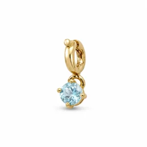 CHARM CON AGUAMARINA EN PLATA ENCHAPADA EN ORO 24K  -CIELO INTERIOR