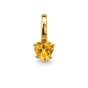 CHARM DE CITRINO EN PLATA CON ENCHAOE EN ORO 24K - La Luz que Guia