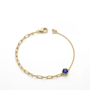 PULSERA EN PLATA ENCHAPRA EN ORO  24K - PAPER BLUE TRUE