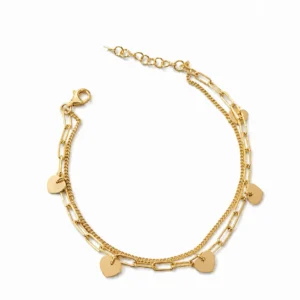 PULSERA EN PLATA ENCHAPDA EN ORO 24K- PAPER MOTHER'S HEART